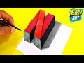 🔴 Cómo Dibujar el Logo de NETFLIX 3D  2020 - How to Draw the NETFLIX 3D Logo - Easy Art