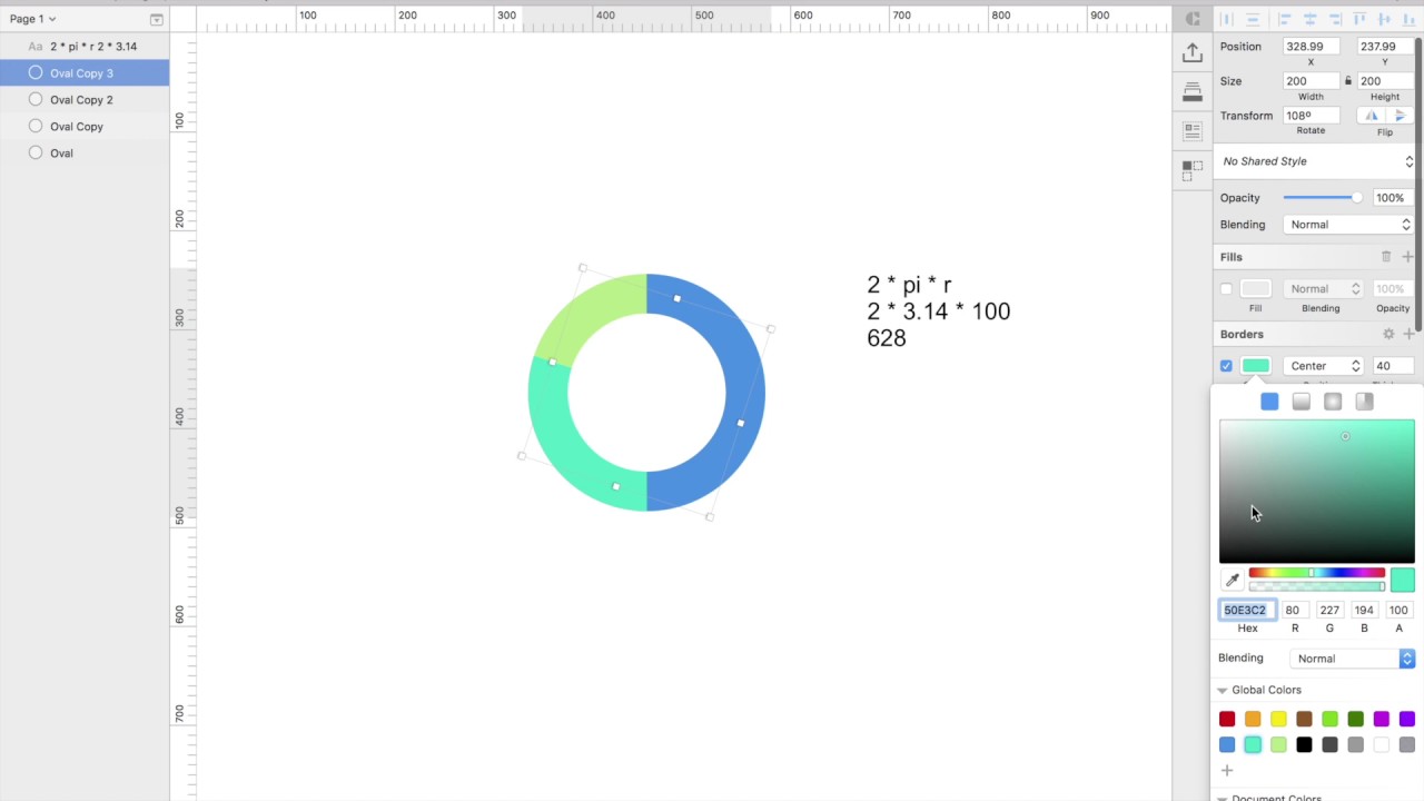 Sketch App Pie Chart