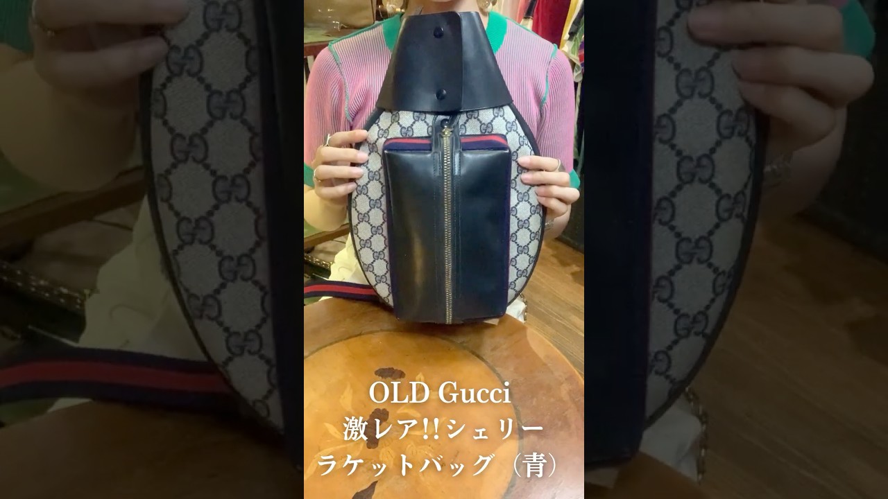 OLD GUCCI / 70年代 / 激レア!!シェリーラケットバッグ（青