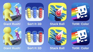 Giant Rush, Sort it 3D, Stack Ball, TotM Color and More Mobile Rush Games iPad Gameplay screenshot 2