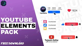 📛Youtube Elements Presets Pack📁 For Alight Motion 🔥- Free Download Net Worth
