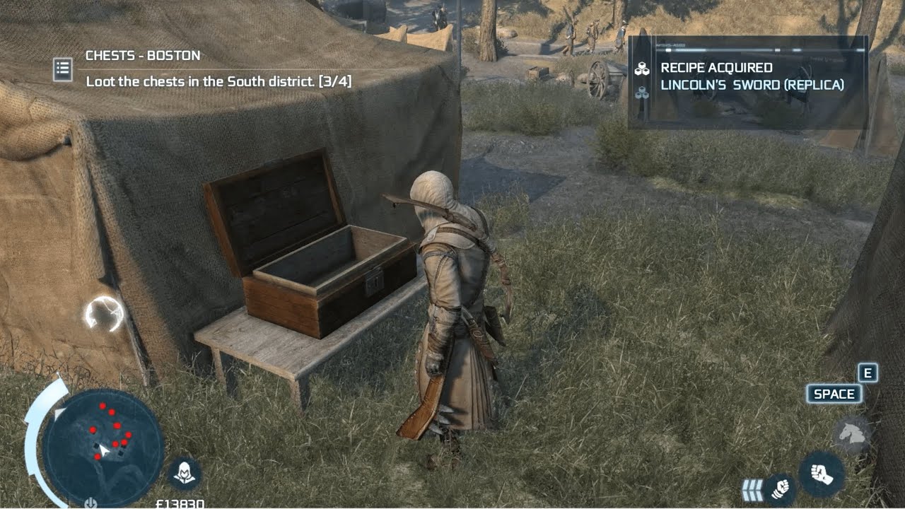 Assassin's Creed 3 Side Memories All Treasure Chests! 1080P