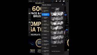 600+ Space Galaxy Procreate &amp; Photoshop Bundle, Cosmic Nebula Starfield Lens Flare Stamps, BrixKraft