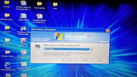 Shutting down windows xp sp2.
