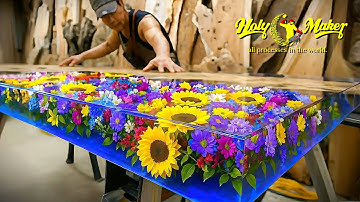The man who creates $30,000 resin tables using flowers.