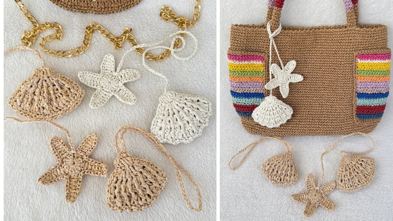 DENİZ KABUĞU ÇANTA SÜSÜ-ANAHTARLIK ⭐️ Çanta charmı #crochet 