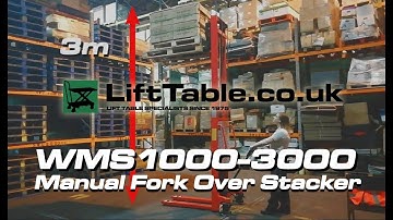 WMS1000-3000 Manual Fork Over Pallet Stacker - LiftTable