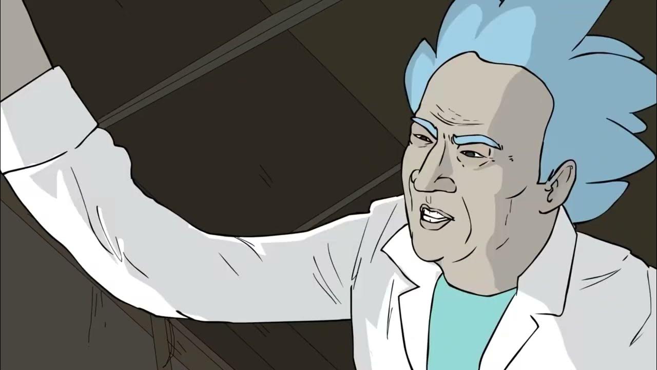 Rick and Morty slap of God but there's a massive car wreck in the