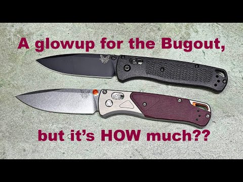 Benchmade Bugout in s90v with Richlite handle scales, aluminum bolsters, and an insane price tag