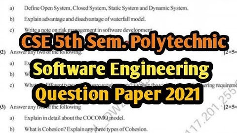 Software Engineering //Question Paper - 2021//Bteup Exam 2022 - 2023 important