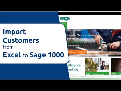 How to Import Customers from Excel to Sage 1000