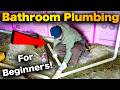 Complete Basement Bathroom Plumbing Installation Drain Water Framing 