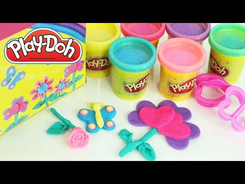 플레이도우 반짝 반짝 스파클 도우 장난감 장미 꽃 나비 만들기 클레이 점토 놀이 | CarrieAndToys