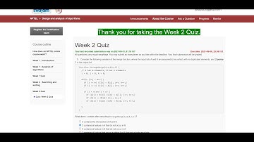 Design and analysis of algorithm | NPTEL | Week 2 | assignment solution 2 | 2021