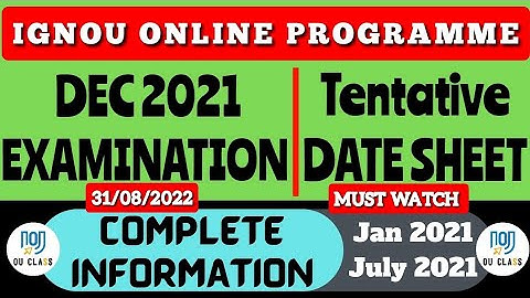 IGNOU Online Course| IGNOU Exam Update| IGNOU Date Sheet Dec 2021| Mode of Exams| Pattern of Exams