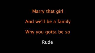 Magic!   Rude   karaoke version