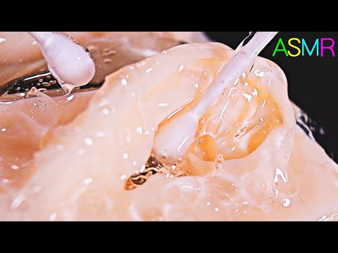 【ASMR】鼓膜が水没するトロトロジェル綿棒耳かき♡透明度100％のクリアジェルにお耳がどっぷり浸かりシャワー綿棒で水底へと誘われる気持ちが落ち着いてきてスヤスヤ眠れる耳掃除の音♪両耳同時【音好き】