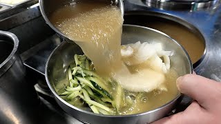 cold noodles & cheese pork cutlet - naengmyeon