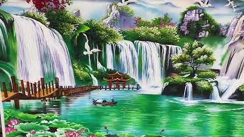 tranhđaquy sơn  thủy  hữu  tình |tranh lưu  thủy  sinh  tài đẹp  nhất  |tranh  đá  quý  hùng  chè