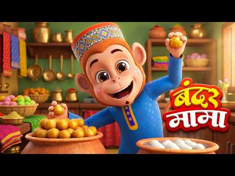 🐒 Monkey Uncle Wears Pajamas | Bandar Mama Pahan Pajama | 5 Fun Cartoon Stories | Hindi Rhymes
