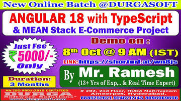 ANGULAR 18 with TypeScript Online Training @ DURGASOFT
