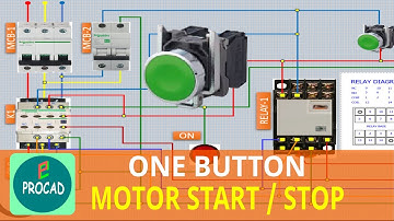 One Button Motor Start Stop Control #youtube
