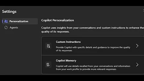 Copilot Personalization with Memory and Custom Instructions