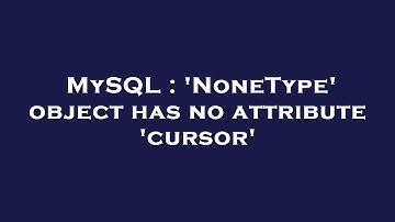 MySQL : 
