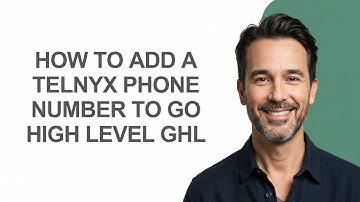 How to Add a Telnyx Phone Number to Go High Level Ghl - KevinHowTo