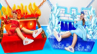 Pièce Secrète Suspendue ! Jumelle De Glace VS Jumelle De Feu!