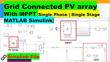 Grid Connected Solar PV Array with MPPT in MATLAB Simulink | Single Phase