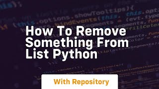 how to remove something from list python