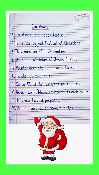 10 Easy Lines on Christmas Day In English l Short Essay On Christmas l Essay Writing l Christmas Day