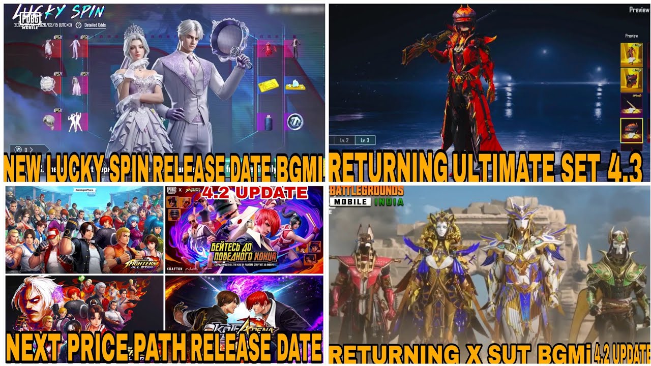 NEXT PRICE PATH RELEASE DATE//NEW LUCKY SPIN CRATE//RETURNING X SUT BGMi//CLASSIC CRATE BGMI  4.3