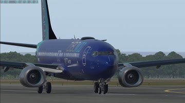 X-Plane Boeing 737 ZIBO - landing with Turbolence = MODERATE, Crosswind = 10Kts