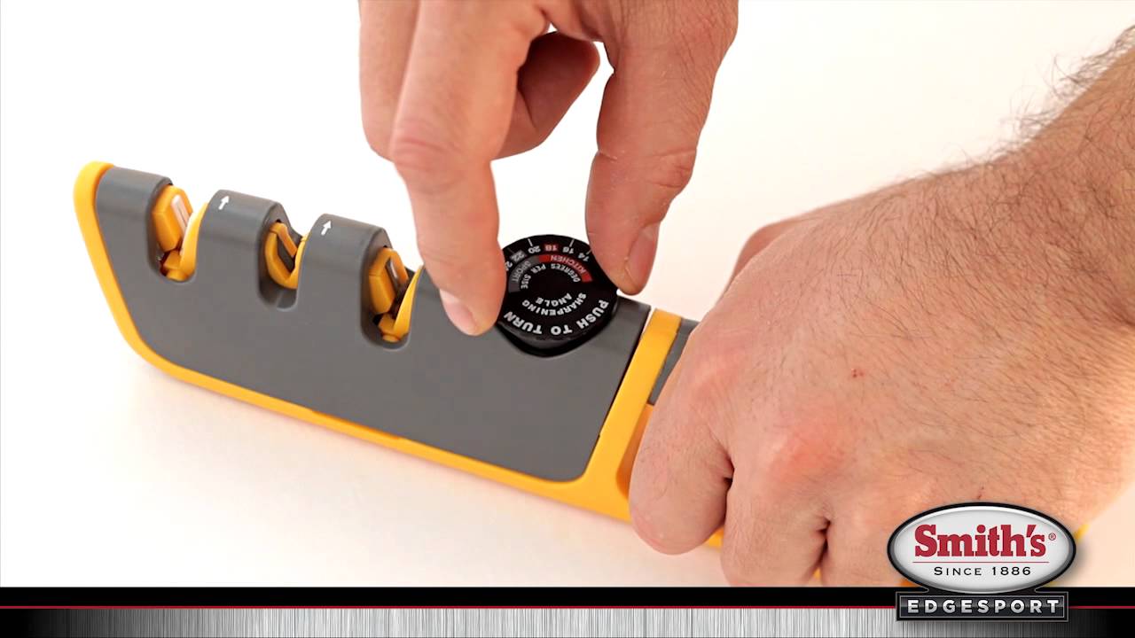 Pull-Thru adjustable angle knife sharpener