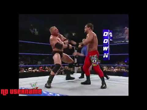 Brock Lesnar vs. Chris Benoit WWE Smackdown 04/12/2003 Highlights