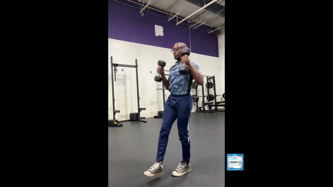Dumbbell Single Legged Arm Curl to Shoulder Press (left) YouTube
