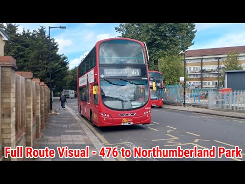 Full Route Visual | London Bus Route 476 - King's Cross to Northumberland Park | (WVN42) BV10WWF