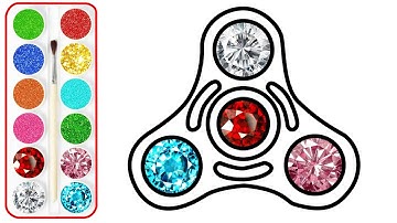 Glitter fidget Spinner coloring page | How to Draw Fidget Spinner | Drawing Tutorial