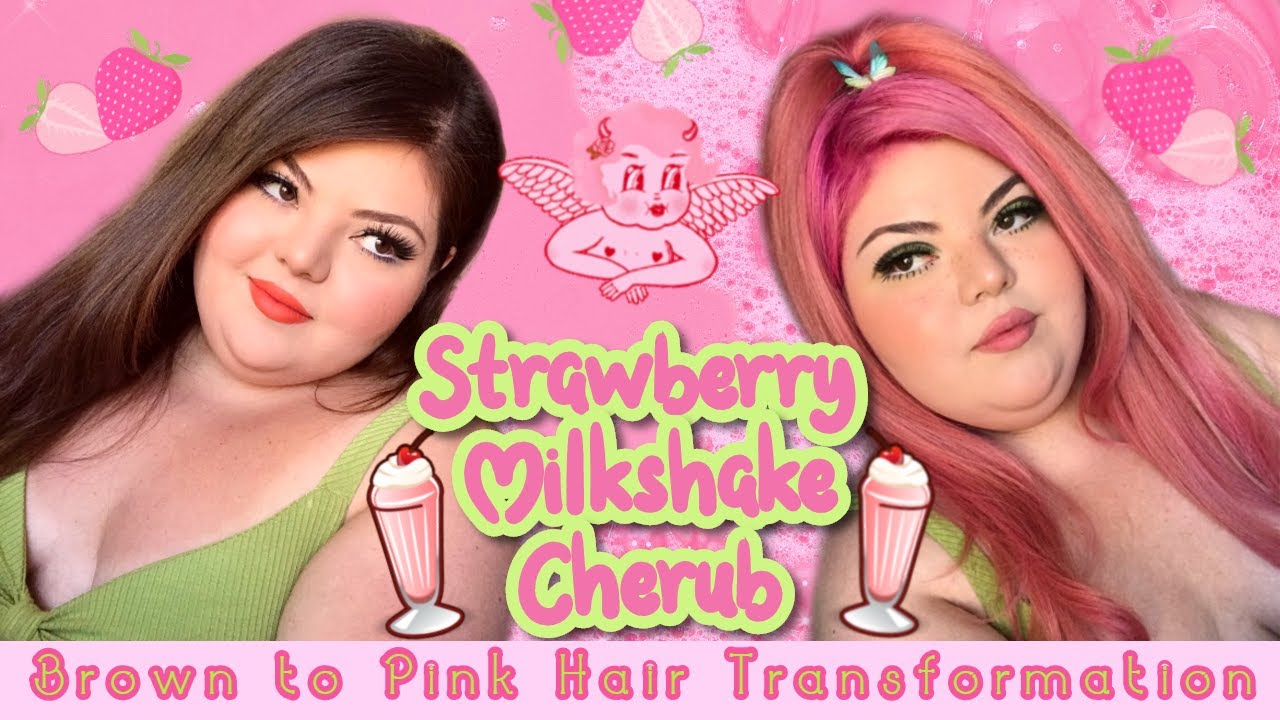 Strawberry Milkshake Cherub: 🍓🍧 A Brown to Pink Hair Transformation (Come along with me)