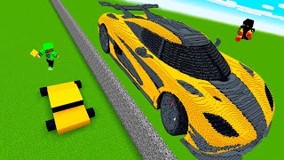 Trolei meu INIMIGO com CARRO na BATALHA DE CONSTRUÇÃO do MINECRAFT