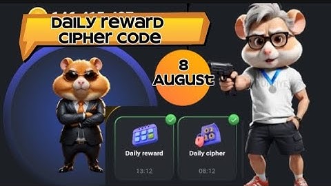 Hamster Kombat 8 August| cipher code | daily reward | today|