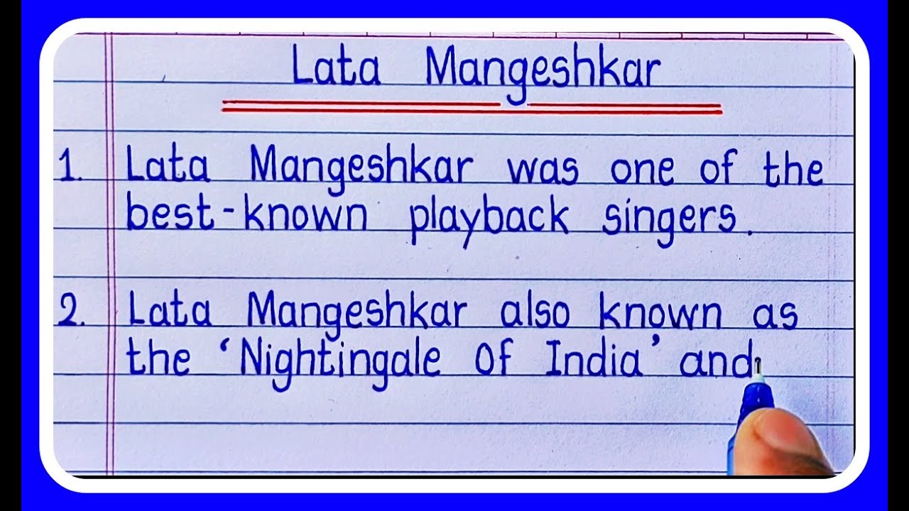 essay on lata mangeshkar