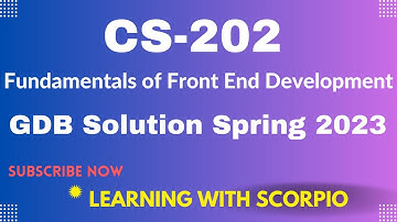 cs202 GDB solution 2023| cs202 GDB spring 2023| cs202 GDB Solution|cs202 GDB idea solution 2023