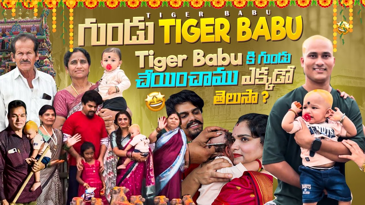టైగర్ బాబు కి గుండు చేయించాము // మా కుల దైవం బుడియబాపు గుడిలో #rangundla #tigerbabu #minivlog #vlog 