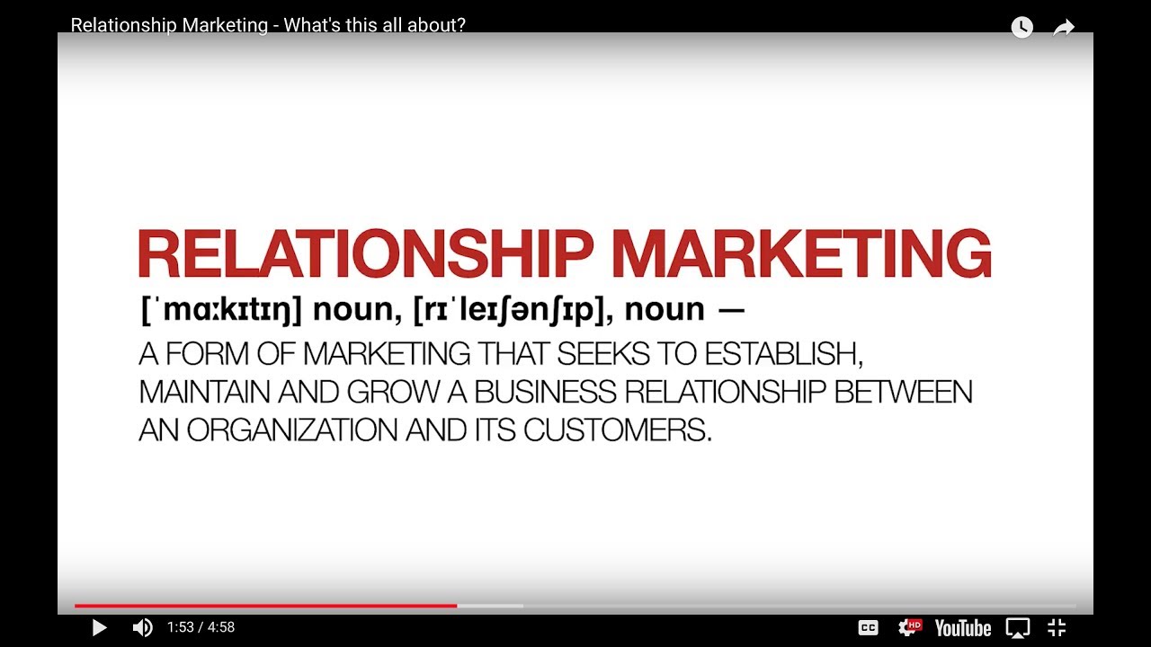 relationship marketing คือ  Update  Relationship Marketing - What's this all about?