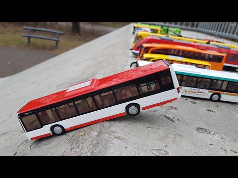 Toy Cars Slide Dlan Play Sliding Cars Video (BUSES)