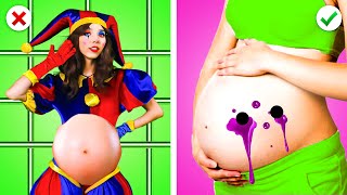 Pomni, Mermaid & Vampire Are Future MOMS in PRISON! Pregnancy Hacks by LaLaZoom!