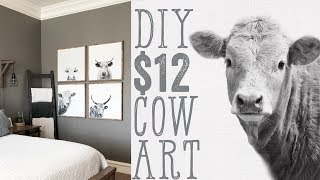 DIY Cow Wall Art for $12 @shanty2chic